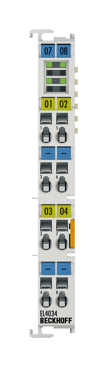 EL4034 | analog output module; number of outputs: 4; signal voltage: -10…+10 V; resolution: 12 bit, product image 1