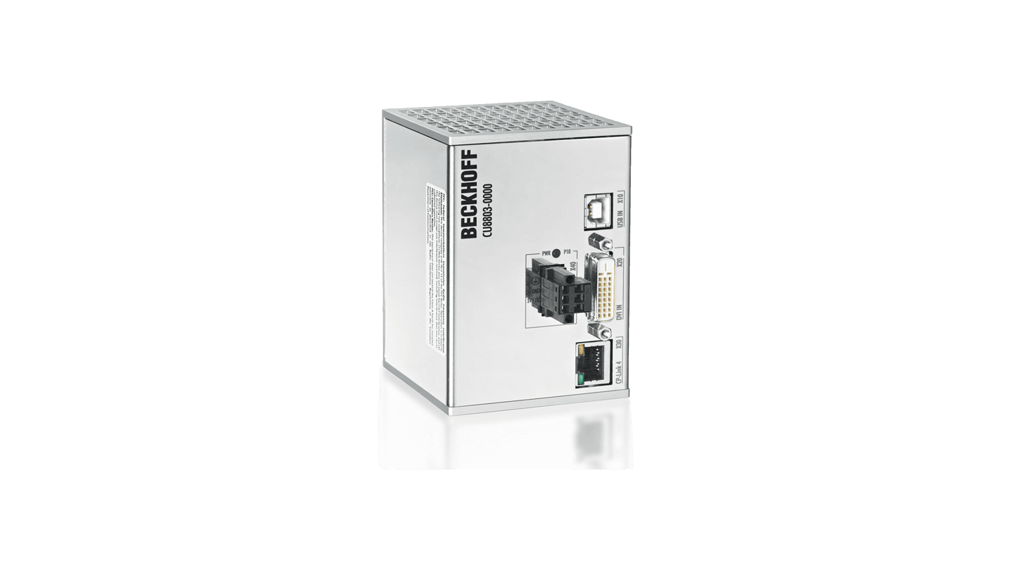 CU8803-0000 | CP-Link 4 -lähetinyksikkö; mitat (L x K x S): 70 mm × 100 mm × 80 mm; kotelointiluokka: IP20; kotelo: DIN-kiskoon asennettava metallikotelo, tuotekuva 1
