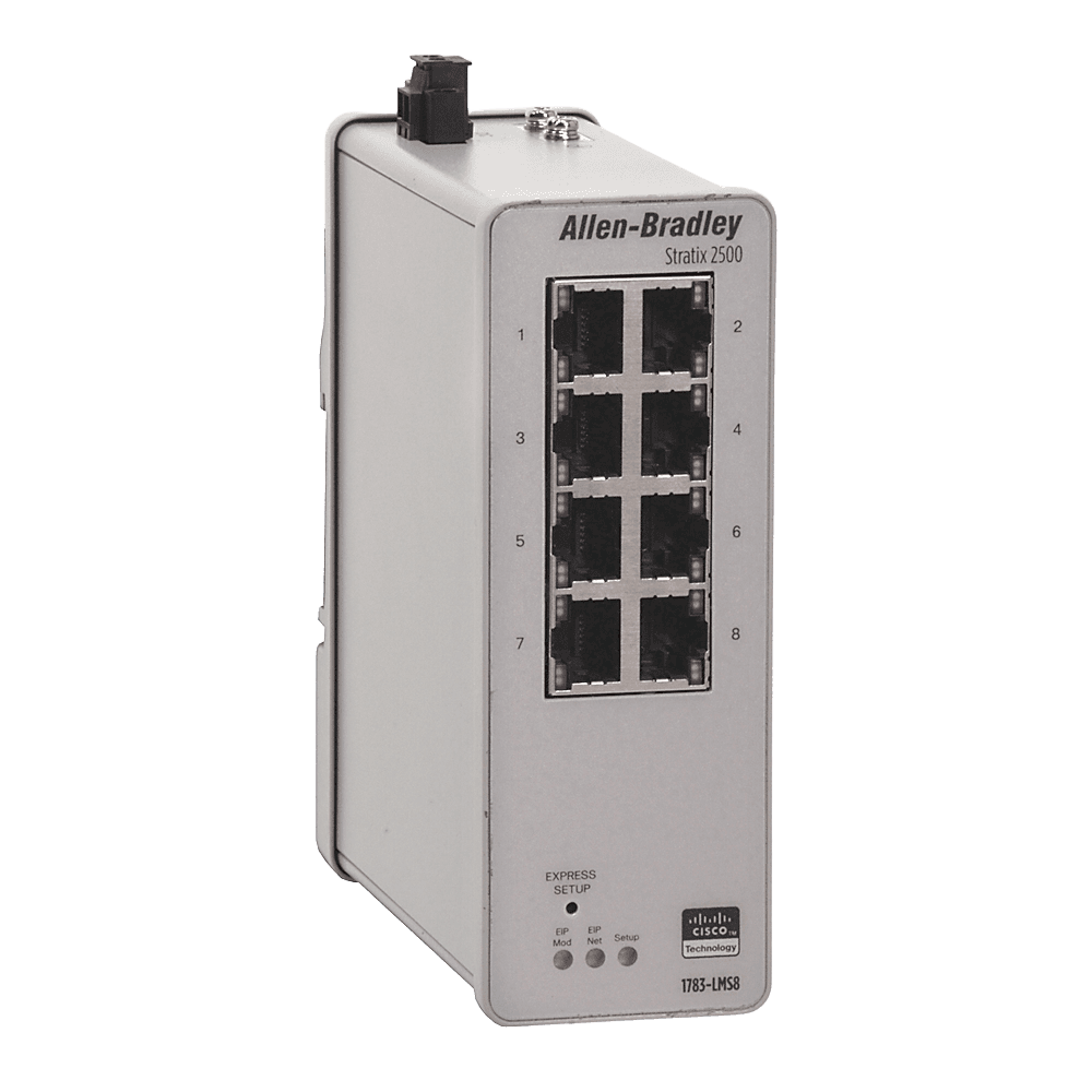 1783-LMS8 | lightly managed industrial Ethernet switch; number of ports: 8; port data rate: 10/100 Mbit/s; protection rating: IP30, product image 1