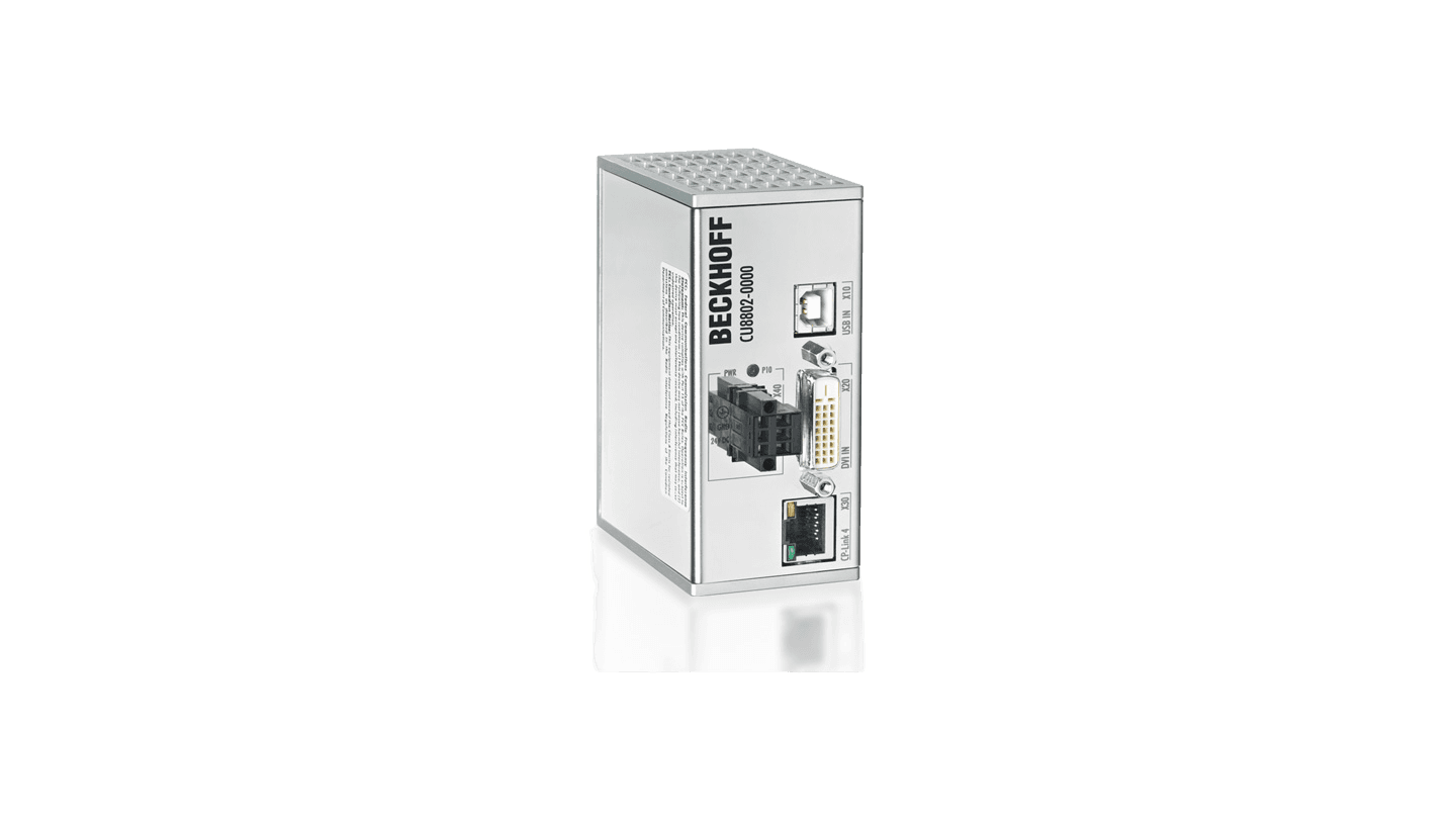 CU8802-0000 | CP-Link 4 -lähetinyksikkö; mitat (L x K x S): 45 mm × 100 mm × 80 mm; kotelointiluokka: IP20; kotelo: DIN-kiskoon asennettava metallikotelo, tuotekuva 1
