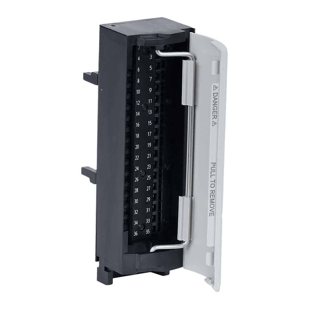 1756-TBS6H | removable terminal block; termination technology: Spring clamp; wire size: 0.33…2.1 mm² (22…14 AWG), solid or stranded copper; insulation thickness, maximum: 1.2 mm, product image 1