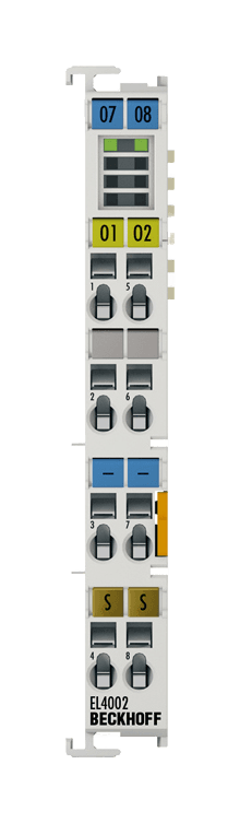 EL4002 | analog output module; number of outputs: 2; signal voltage: 0…10 V; resolution: 12 bit, product image 1
