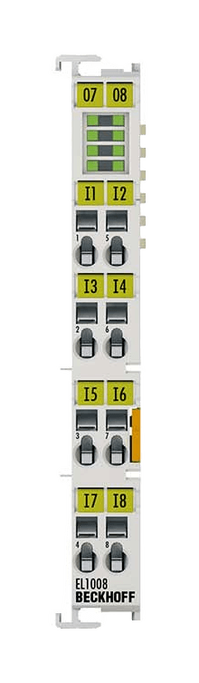 EL1008 | digitaalitulomoduuli; tulojen määrä: 8; tulosuodatin: tyypillisesti 3 ms; verkkoprotokolla: EtherCAT, tuotekuva 1