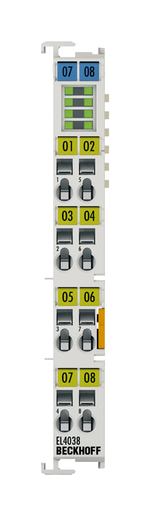 EL4038 | analog output module; number of outputs: 8; signal voltage: -10…+10 V; resolution: 12 bit, product image 1