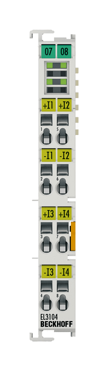 EL3104 | analogiatulomoduuli; tulojen määrä: 4 (differentiaalinen); signaalijännite: -10…+10 V; tulosuodattimen rajataajuus: 5 kHz, tuotekuva 1