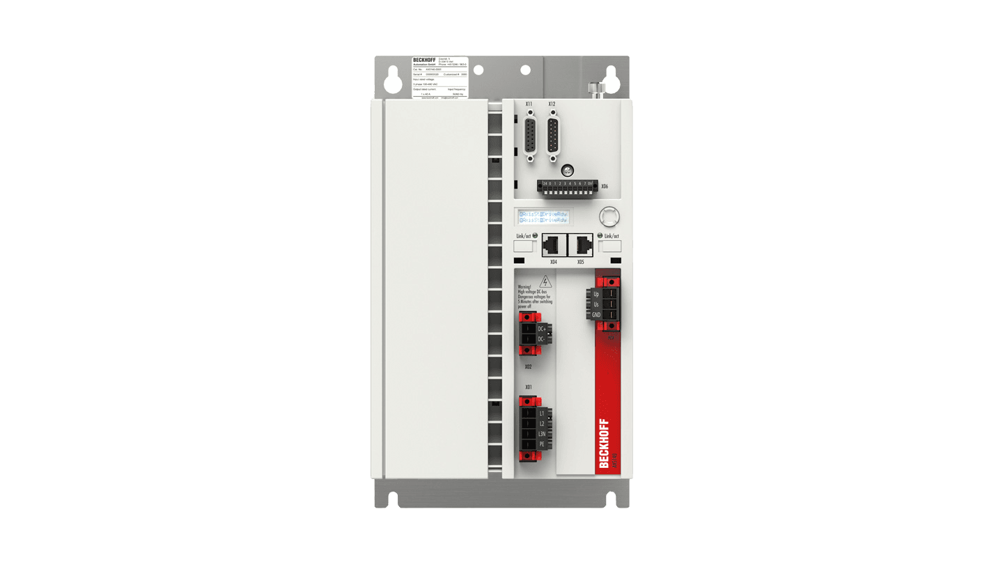 AX5125-0000-0202 | servokäyttö; kanavan nimellislähtövirta: 25 A; verkkoprotokolla: EtherCAT; nimellinen syöttöjännite: 3 × 100…480 V AC ±10 %, tuotekuva 1