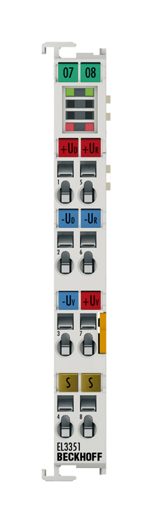 EL3351 | analog input module; input filter cut-off frequency: 50 Hz default setting, parameterizable; conversion time: 2.5…800 ms, configurable, max. 400 samples/s, product image 1