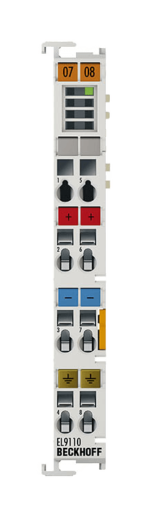 EL9110 | potential-supply terminal; technology: potential supply terminal with diagnostics; network protocol: EtherCAT; current load: ≤ 10 A, product image 1