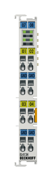 EL4134 | analog output module; number of outputs: 4; signal voltage: -10…+10 V; resolution: 16 bit (incl. sign), product image 1