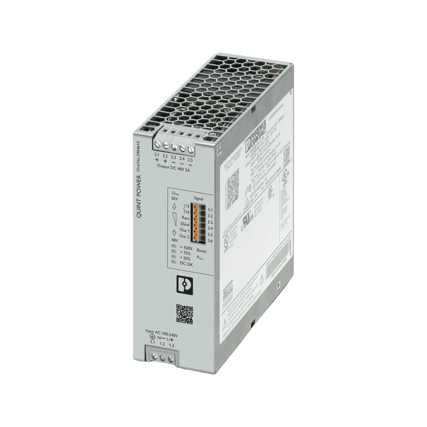 Phoenix Contact QUINT4-PS/1AC/48DC/5 DIN-kiskoteholähde, tuotekuva 1