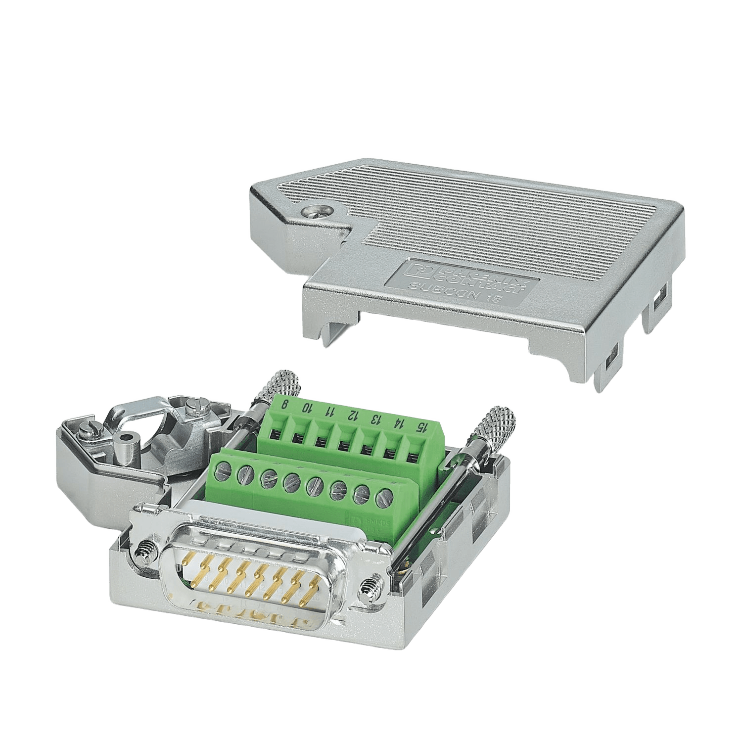 Phoenix Contact SUBCON 15/M-SH 15-position D-SUB screw-terminal plug, product image 1