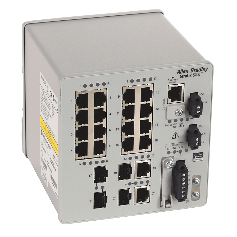 1783-BMS20CL | managed industrial Ethernet switch; number of ports: 20; protection rating: IP30; network topology: Device Level Ring (DLR), product image 1