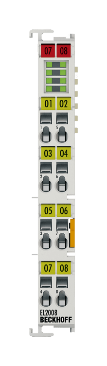 EL2008 | digitaalilähtömoduuli; lähtöjen määrä: 8; verkkoprotokolla: EtherCAT; liitäntätekniikka: 1-johdin, tuotekuva 1