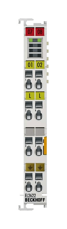 EL2622 | digitaalinen relelähtömoduuli; lähtöjen määrä: 2 x sulkevaa kosketinta; kanavien määrä: 2; verkkoprotokolla: EtherCAT, tuotekuva 1